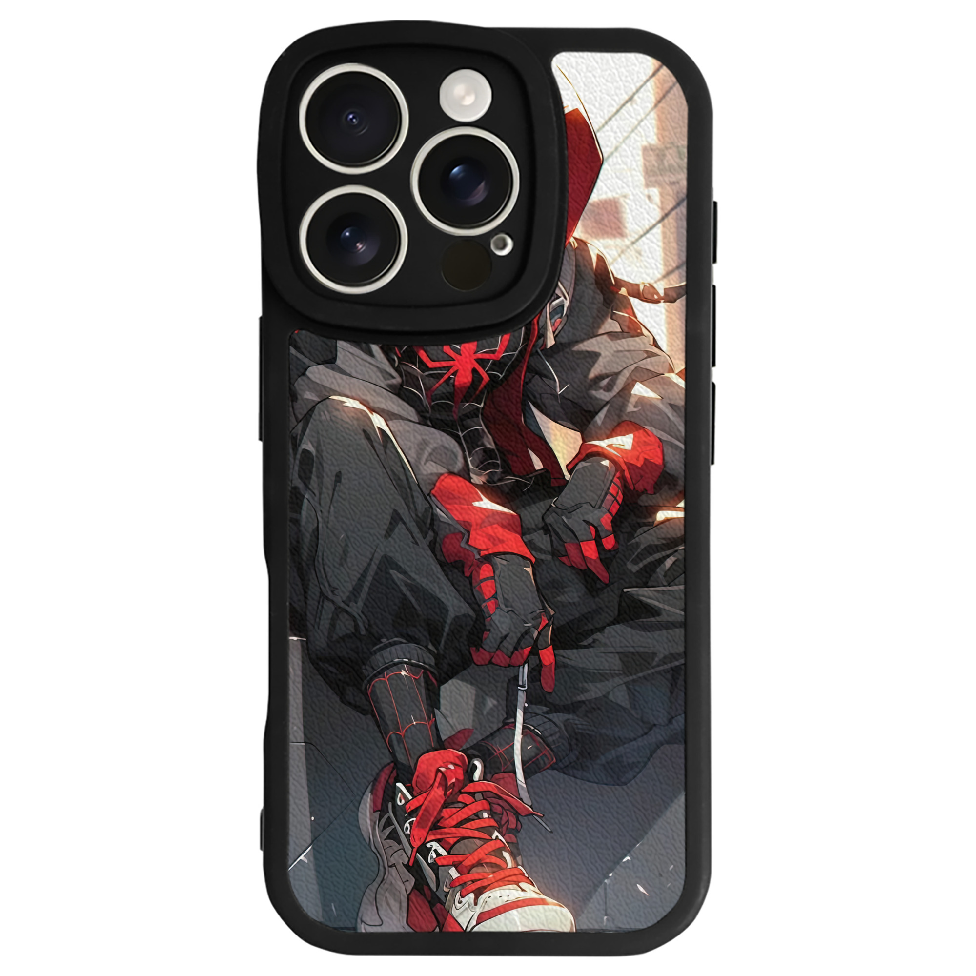 Spider Man スパイダーマン 【iPhone 16シリーズ対応】シリコンスマホケース（レザー調） 材質：シリコン